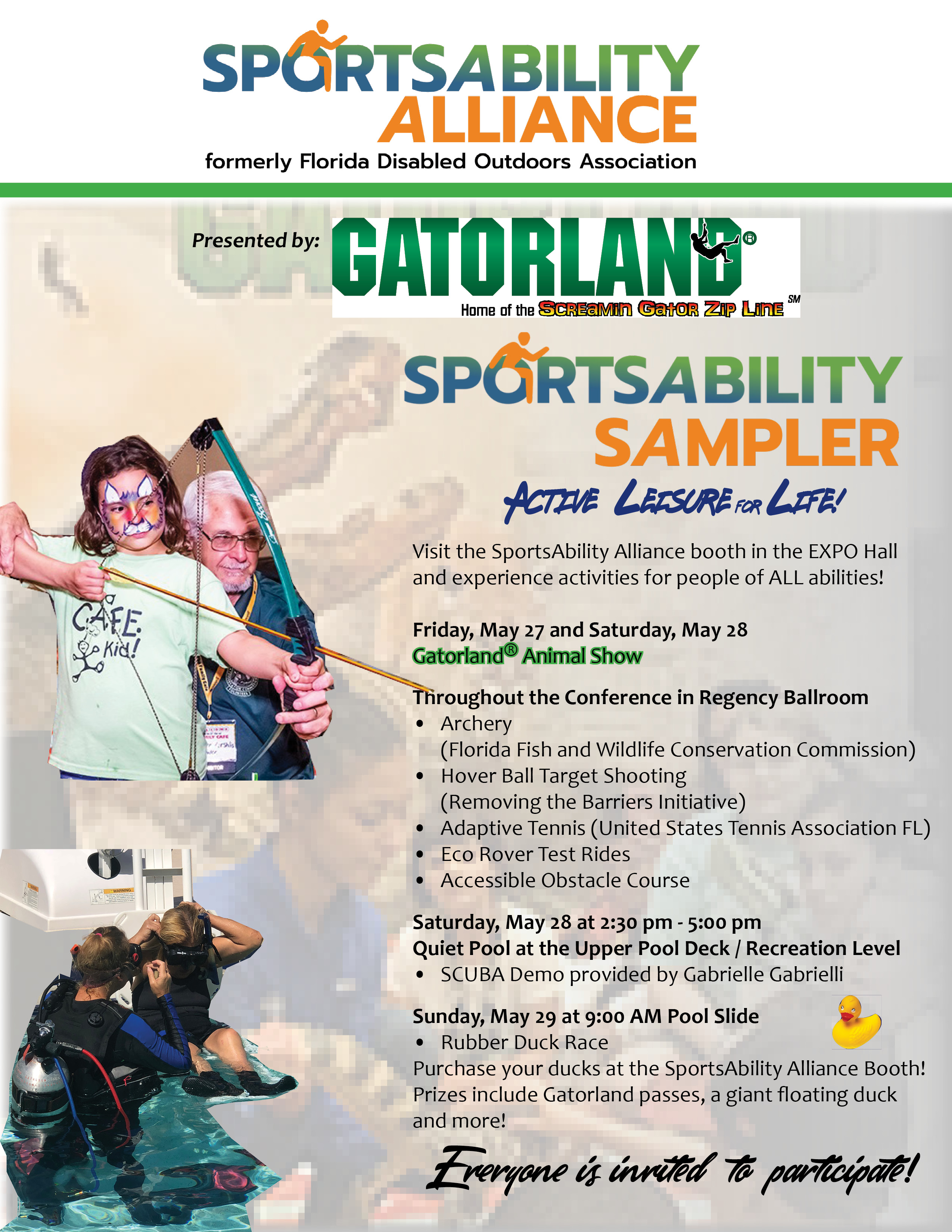 Activities at SportsAbility Sampler at the Family Cafe